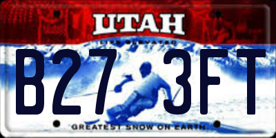 UT license plate B273FT