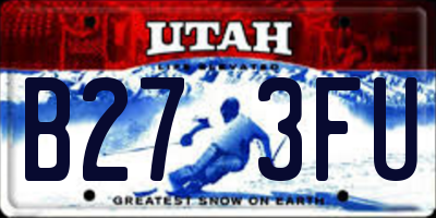 UT license plate B273FU