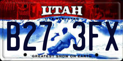 UT license plate B273FX