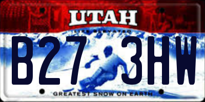 UT license plate B273HW