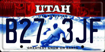 UT license plate B273JF