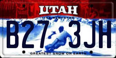 UT license plate B273JH