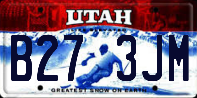 UT license plate B273JM