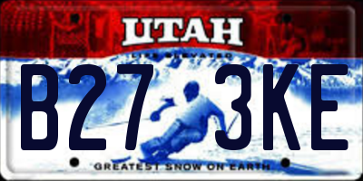 UT license plate B273KE