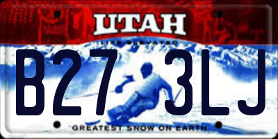 UT license plate B273LJ