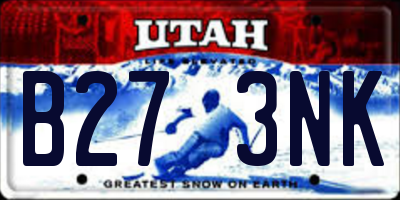 UT license plate B273NK