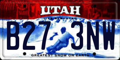 UT license plate B273NW