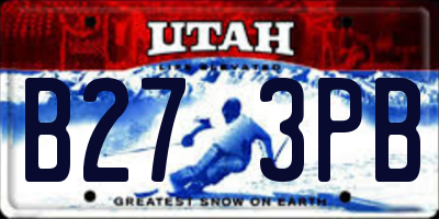 UT license plate B273PB