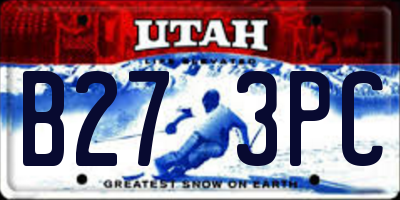 UT license plate B273PC