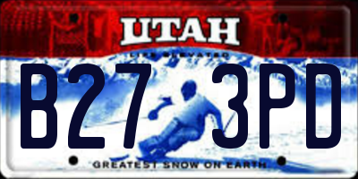 UT license plate B273PD