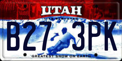 UT license plate B273PK