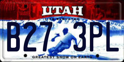 UT license plate B273PL