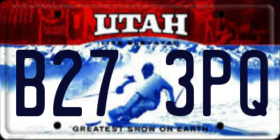 UT license plate B273PQ