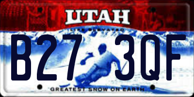 UT license plate B273QF