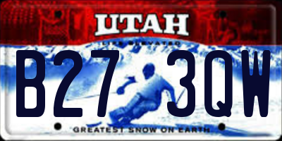 UT license plate B273QW