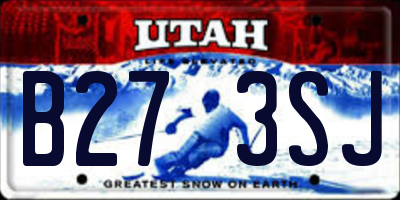 UT license plate B273SJ