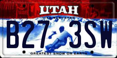UT license plate B273SW