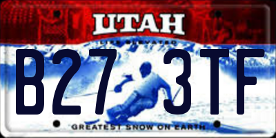 UT license plate B273TF