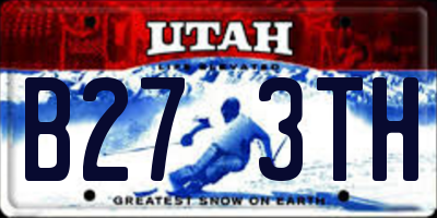 UT license plate B273TH