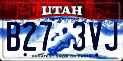 UT license plate B273VJ
