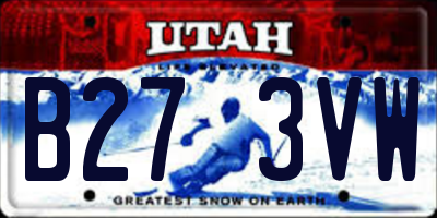 UT license plate B273VW