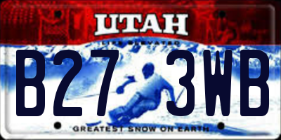 UT license plate B273WB