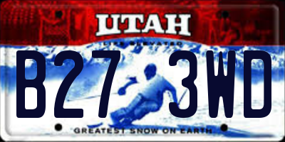 UT license plate B273WD