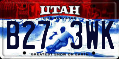UT license plate B273WK