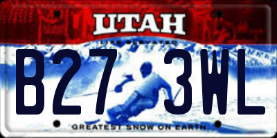 UT license plate B273WL