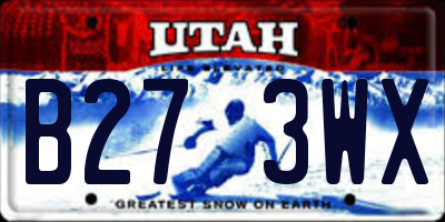 UT license plate B273WX
