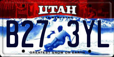 UT license plate B273YL