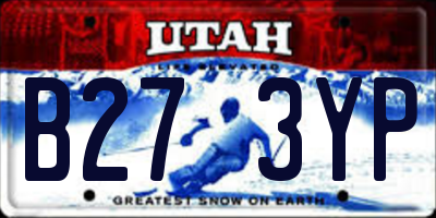 UT license plate B273YP