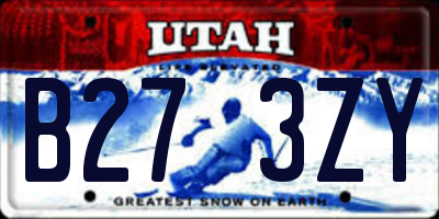 UT license plate B273ZY