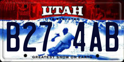 UT license plate B274AB