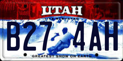 UT license plate B274AH