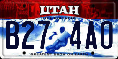 UT license plate B274AO