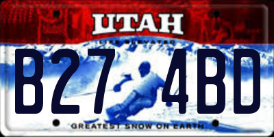 UT license plate B274BD