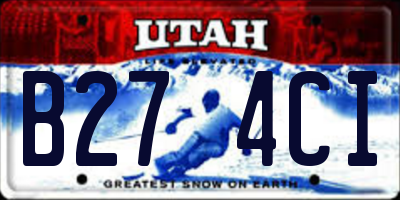 UT license plate B274CI