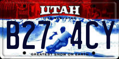 UT license plate B274CY