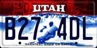 UT license plate B274DL