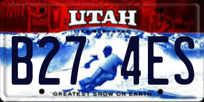 UT license plate B274ES
