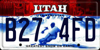 UT license plate B274FD
