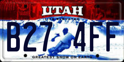 UT license plate B274FF