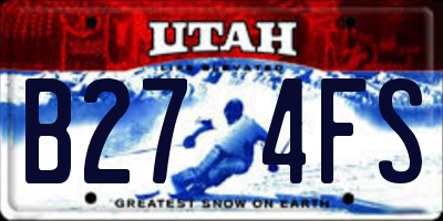 UT license plate B274FS