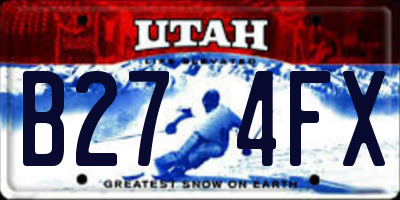 UT license plate B274FX