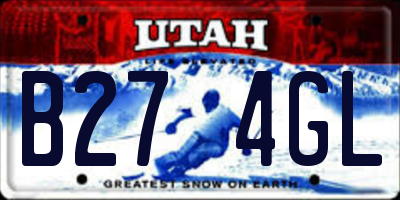 UT license plate B274GL