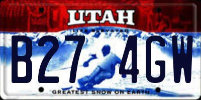 UT license plate B274GW