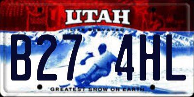 UT license plate B274HL