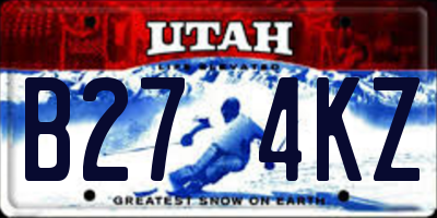 UT license plate B274KZ