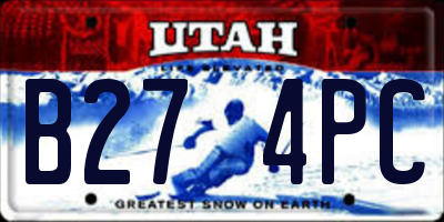 UT license plate B274PC